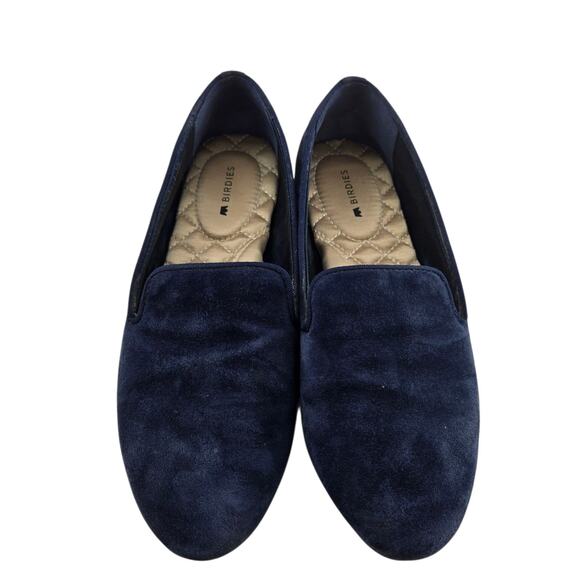 Birdies Starling Flats Womens 5.5 Blue Suede Loafers Slip On Comfort Preppy - Picture 4 of 10